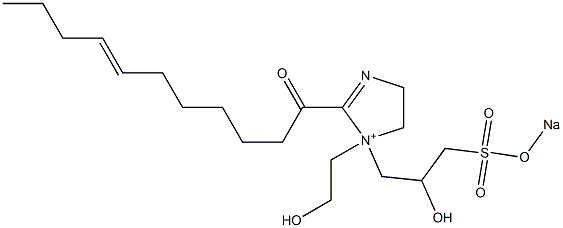 1-(2-Hydroxyethyl)-1-[2-hydroxy-3-(sodiooxysulfonyl)propyl]-2-(7-undecenoyl)-2-imidazoline-1-ium Struktur