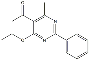 5-Acetyl-6-methyl-2-phenyl-4-ethoxypyrimidine Struktur