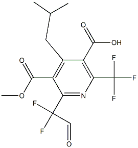 6-(Trifluoromethyl)-2-(1,1-difluoro-2-oxoethyl)-4-isobutylpyridine-3,5-di(carboxylic acid methyl) ester Struktur