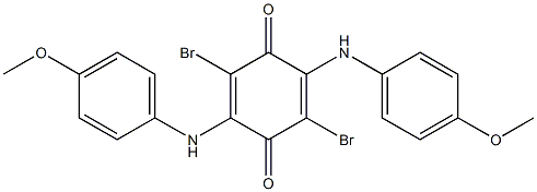 2,5-Bis(4-methoxyanilino)-3,6-dibromo-p-benzoquinone Struktur