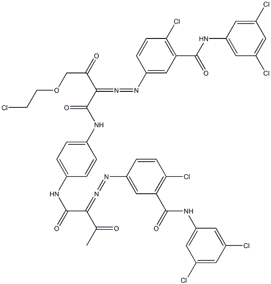 3,3'-[2-[(2-Chloroethyl)oxy]-1,4-phenylenebis[iminocarbonyl(acetylmethylene)azo]]bis[N-(3,5-dichlorophenyl)-6-chlorobenzamide] Struktur