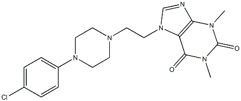 7-[2-[4-(4-Chlorophenyl)piperazin-1-yl]ethyl]-3,7-dihydro-1,3-dimethyl-1H-purine-2,6-dione Struktur