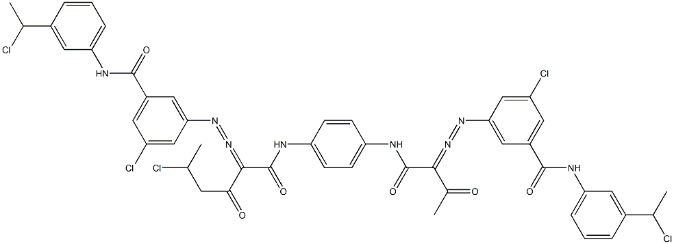 3,3'-[2-(1-Chloroethyl)-1,4-phenylenebis[iminocarbonyl(acetylmethylene)azo]]bis[N-[3-(1-chloroethyl)phenyl]-5-chlorobenzamide] Struktur