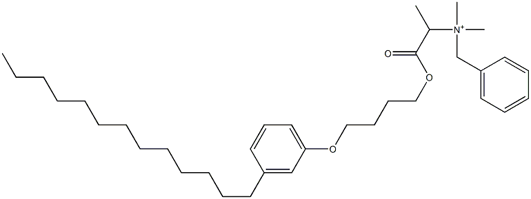 N,N-Dimethyl-N-benzyl-N-[1-[[4-(3-tridecylphenyloxy)butyl]oxycarbonyl]ethyl]aminium Struktur