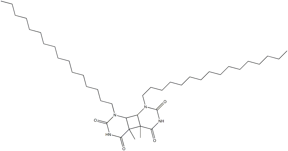 1,8-Dihexadecyl-4a,4b-dimethyltetrahydro-1,3,6,8-tetraazabiphenylene-2,4,5,7(1H,3H,6H,8H)-tetrone Struktur