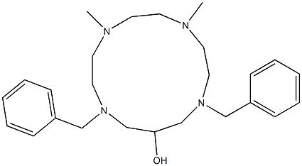 1,10-Dibenzyl-4,7-dimethyl-1,4,7,10-tetraazacyclotridecan-12-ol Struktur