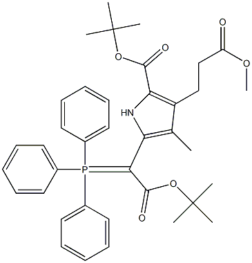 5-[(Triphenylphosphoranylidene)[(tert-butyloxy)carbonyl]methyl]-4-methyl-3-[2-(methoxycarbonyl)ethyl]-1H-pyrrole-2-carboxylic acid tert-butyl ester Struktur