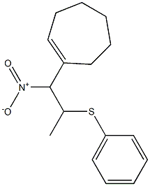 1-(1-Cycloheptenyl)-1-nitro-2-(phenylthio)propane Struktur