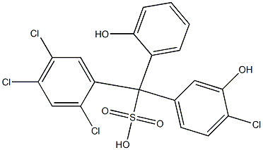 (4-Chloro-3-hydroxyphenyl)(2,4,5-trichlorophenyl)(2-hydroxyphenyl)methanesulfonic acid Struktur