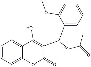 4-Hydroxy-3-[(1S)-3-oxo-1-(2-methoxyphenyl)butyl]-2H-1-benzopyran-2-one Struktur