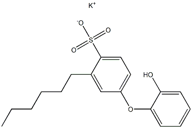 2'-Hydroxy-3-hexyl[oxybisbenzene]-4-sulfonic acid potassium salt Struktur