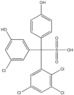 (3-Chloro-5-hydroxyphenyl)(2,3,5-trichlorophenyl)(4-hydroxyphenyl)methanesulfonic acid Struktur