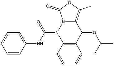 3-Methyl-4-isopropoxy-9-phenylcarbamoyl-4,9-dihydro-9,9a-diaza-1H-naphtho[2,3-c]furan-1-one Struktur