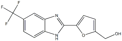 5-(Trifluoromethyl)-2-[5-(hydroxymethyl)furan-2-yl]-1H-benzimidazole Struktur