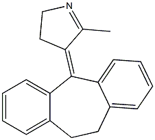 3-(10,11-Dihydro-5H-dibenzo[a,d]cyclohepten-5-ylidene)-2-methyl-1-pyrroline Struktur