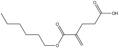 2-Methyleneglutaric acid hydrogen 1-hexyl ester Struktur