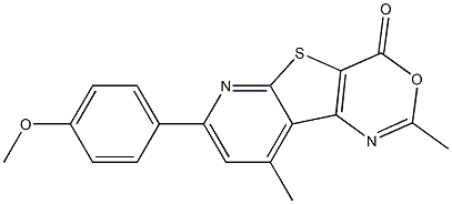 2,9-Dimethyl-7-(4-methoxyphenyl)-4H-pyrido[3',2':4,5]thieno[3,2-d][1,3]oxazin-4-one Struktur