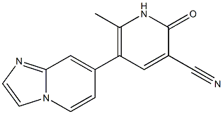 7-[(1,2-Dihydro-2-oxo-3-cyano-6-methylpyridin)-5-yl]imidazo[1,2-a]pyridine Struktur