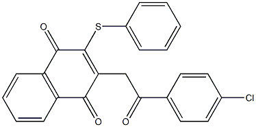 2-Phenylthio-3-[(4-chlorophenylcarbonyl)methyl]-1,4-naphthoquinone Struktur