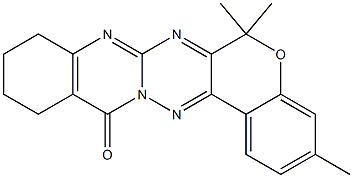 9,10,11,12-Tetrahydro-3,6,6-trimethyl-6H,13H-7,8,13a,14-tetraaza-5-oxabenzo[a]naphthacen-13-one Struktur