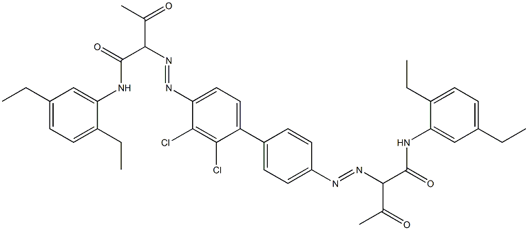 4,4'-Bis[[1-(2,5-diethylphenylamino)-1,3-dioxobutan-2-yl]azo]-2,3-dichloro-1,1'-biphenyl Struktur