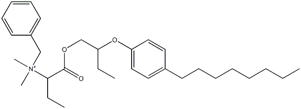 N,N-Dimethyl-N-benzyl-N-[1-[[2-(4-octylphenyloxy)butyl]oxycarbonyl]propyl]aminium Struktur