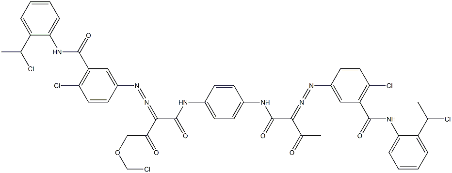 3,3'-[2-(Chloromethoxy)-1,4-phenylenebis[iminocarbonyl(acetylmethylene)azo]]bis[N-[2-(1-chloroethyl)phenyl]-6-chlorobenzamide] Struktur