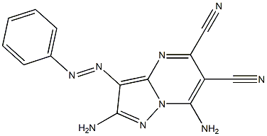 2-Amino-3-(phenylazo)-7-aminopyrazolo[1,5-a]pyrimidine-5,6-dicarbonitrile Struktur