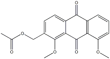 1,8-Dimethoxy-2-(acetoxymethyl)anthracene-9,10-dione Struktur