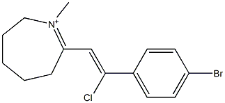 1-Methyl-2-[2-chloro-2-(4-bromophenyl)ethenyl]-4,5,6,7-tetrahydro-3H-azepin-1-ium Struktur