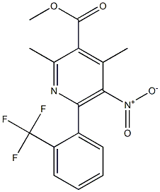 2,4-Dimethyl-5-nitro-6-[2-(trifluoromethyl)phenyl]pyridine-3-carboxylic acid methyl ester Struktur