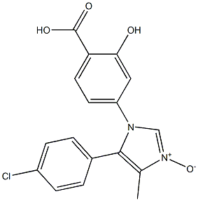 4-[(4-Methyl-5-(4-chlorophenyl)-1H-imidazole 3-oxide)-1-yl]-2-hydroxybenzoic acid Struktur