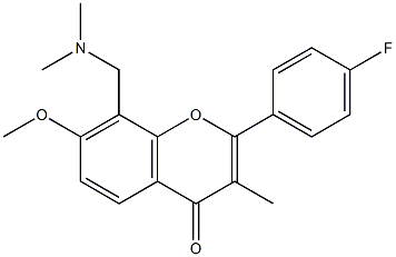 8-[(Dimethylamino)methyl]-4'-fluoro-7-methoxy-3-methylflavone Struktur