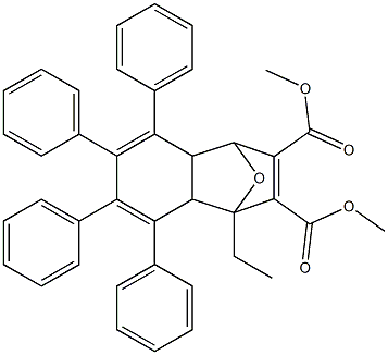 4-Ethyl-1,4,4a,8a-tetrahydro-5,6,7,8-tetraphenyl-1,4-epoxynaphthalene-2,3-dicarboxylic acid dimethyl ester Struktur