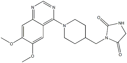 1-[[1-(6,7-Dimethoxyquinazolin-4-yl)piperidin-4-yl]methyl]imidazolidine-2,5-dione Struktur