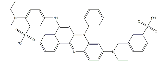 5-[[4-(Diethylamino)-3-sulfonatophenyl]amino]-9-[ethyl[(3-sulfophenyl)methyl]amino]-7-phenylbenzo[a]phenazin-7-ium Struktur