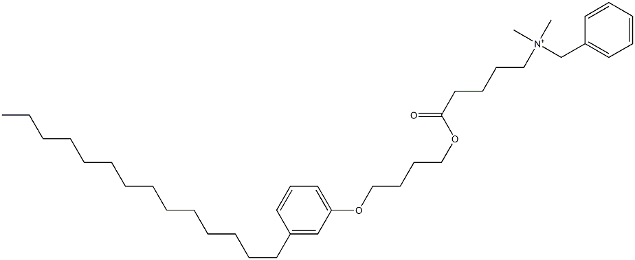 N,N-Dimethyl-N-benzyl-N-[4-[[4-(3-tetradecylphenyloxy)butyl]oxycarbonyl]butyl]aminium Struktur