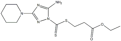 5-Amino-3-(1-piperidinyl)-1H-1,2,4-triazole-1-dithiocarboxylic acid 2-ethoxycarbonylethyl ester Struktur