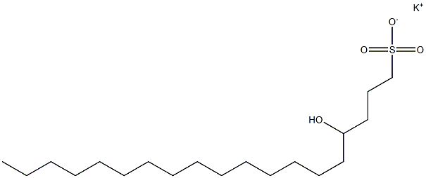 4-Hydroxynonadecane-1-sulfonic acid potassium salt Struktur