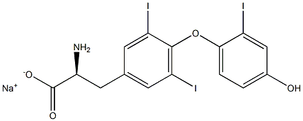 (S)-2-Amino-3-[4-(4-hydroxy-2-iodophenoxy)-3,5-diiodophenyl]propanoic acid sodium salt Struktur