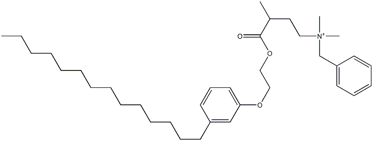 N,N-Dimethyl-N-benzyl-N-[3-[[2-(3-tetradecylphenyloxy)ethyl]oxycarbonyl]butyl]aminium Struktur