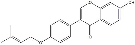 7-Hydroxy-3-[4-(3-methyl-2-butenyloxy)phenyl]-4H-1-benzopyran-4-one Struktur