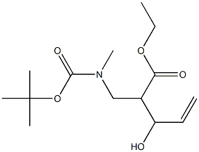 3-Hydroxy-2-[[(tert-butoxycarbonyl)(methyl)amino]methyl]-4-pentenoic acid ethyl ester Struktur