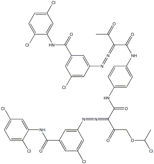 3,3'-[2-[(1-Chloroethyl)oxy]-1,4-phenylenebis[iminocarbonyl(acetylmethylene)azo]]bis[N-(2,5-dichlorophenyl)-5-chlorobenzamide] Struktur