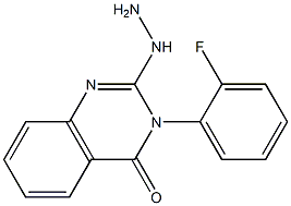 2-Hydrazino-3-(2-fluorophenyl)quinazolin-4(3H)-one Struktur