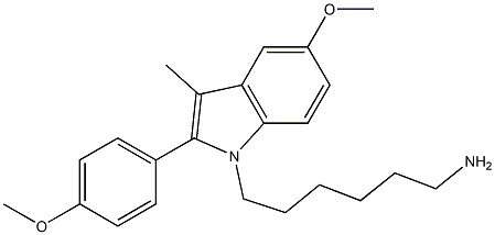 1-(6-Aminohexyl)-5-methoxy-2-(4-methoxyphenyl)-3-methyl-1H-indole Struktur