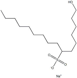 1-Hydroxyhexadecane-7-sulfonic acid sodium salt Struktur