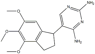 2,4-Diamino-5-[(2,3-dihydro-4,5,6-trimethoxy-1H-inden)-1-yl]pyrimidine Struktur