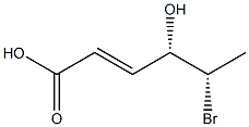 (2E,4S,5S)-5-Bromo-4-hydroxy-2-hexenoic acid Struktur