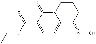 9-Hydroxyimino-4-oxo-6,7,8,9-tetrahydro-4H-pyrido[1,2-a]pyrimidine-3-carboxylic acid ethyl ester Struktur